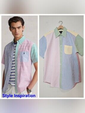 Brooks Brothers 100% Cotton Stripe Oxford Button Down Seersucker Shirt LRG